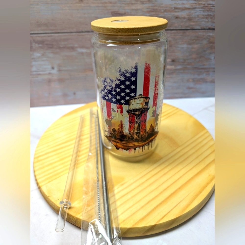 16 oz. Clear glass tumbler with. Try it and find out #smalltown vibes